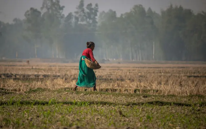a person carrying a child